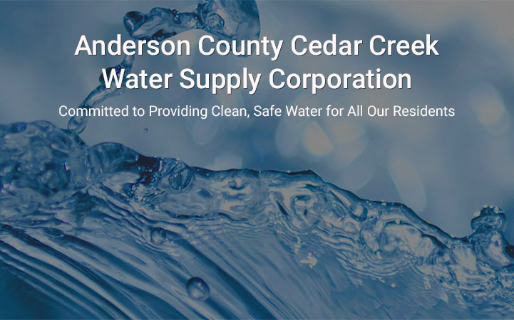 ANDERSON COUNTY CEDAR CREEK WATER SUPPLY